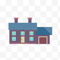 温馨的家图片_紫色的烟囱房子