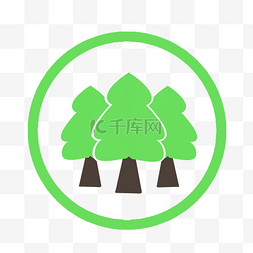 矢量绿色树木图标三棵树