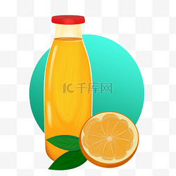 装橙汁的杯子图片_新鲜橙汁手绘插画免抠