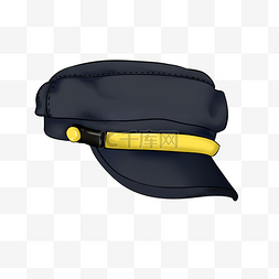 帽子古风帽子图片_黑色的民国学生帽插画
