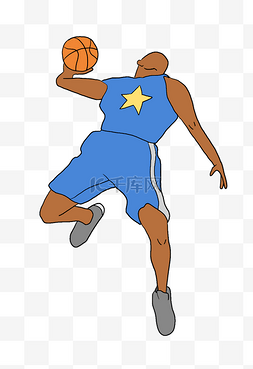 灌篮海报图片_打篮球的运动员插画