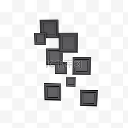 正方形七宫格拼图图片_创意四边框背景矢量素材