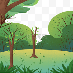 扁平化树叶图片_绿色植物环境大树元素