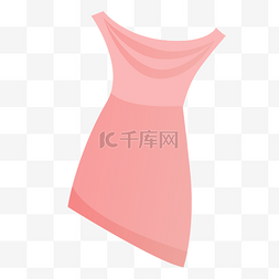 粉色裙图片_粉色礼裙卡通png素材