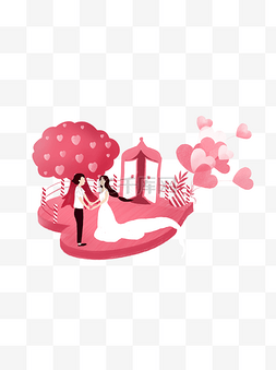 求婚气球图片_粉色七夕情人节求婚元素设计