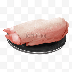 肉类食材手绘图片_红色肉类猪肉猪蹄食材美食美味手