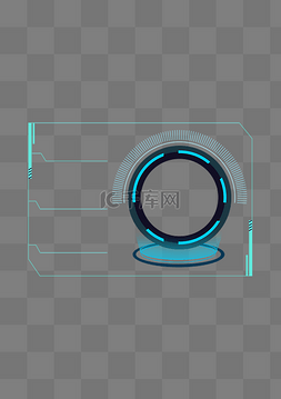 科技边框免扣图片_科技大数据现代蓝色荧光网页ppt文