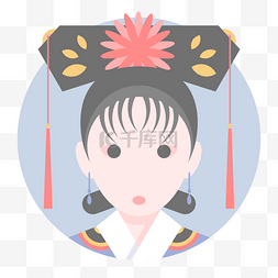 美女人物古风古装手绘图片_手绘卡通古风古装系列紫薇