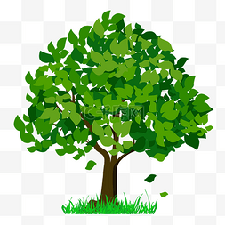 大树像素快图片_矢量卡通常绿大树