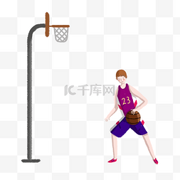 运动健身篮球男孩