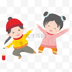 冬季暖色调图片_新年男孩女孩