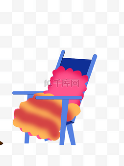 躺椅卡通图片_卡通红色躺椅元素设计