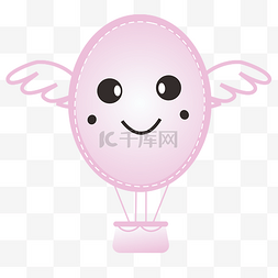 手绘粉色热气球图片_创意卡通手绘小清新热气球边