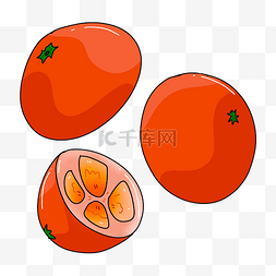 创意食材图片_切开的西红柿插画