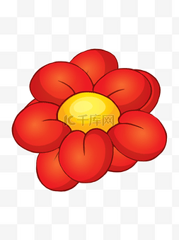 红色小花装饰图片_植物红色小花卡通装饰元素