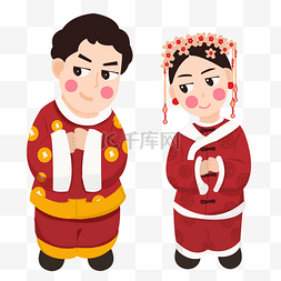中国风古装新娘图片_手绘插画中国式情侣