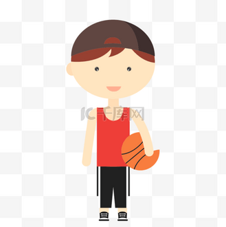 抱篮球卡通人物