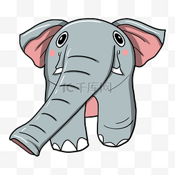 大象耳朵图片_手绘卡通大象插画