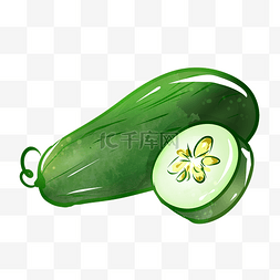 素食主义卡通图片_绿色冬瓜蔬菜果蔬