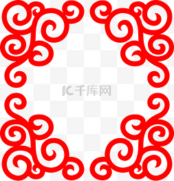 中国通用图片_中国风红色祥云海报边框