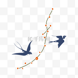 矢量飞燕图片_手绘矢量春暖花开燕子