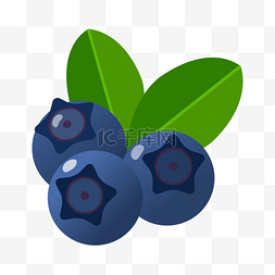 2.5D一个蓝色的蓝莓免抠图