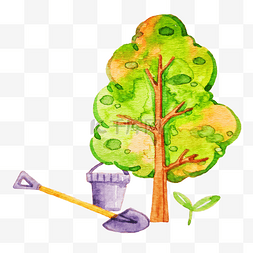 植树节小物树木插画