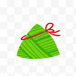 端午卡通图片_绿色三角形粽子食物元素