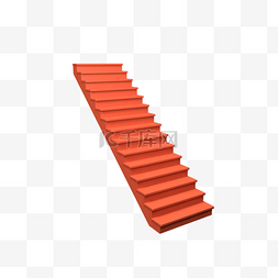 梯子楼梯图片_立体珊瑚色楼梯装饰