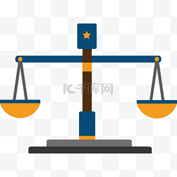 不同色法律图片_蓝色的公平正义天平