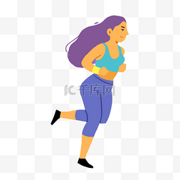 女孩跑步运动剪影