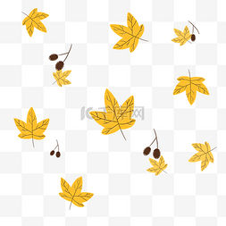 黄色的树叶装饰插画
