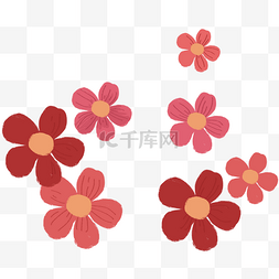 红色纹理花朵图片_红色植物花朵元素