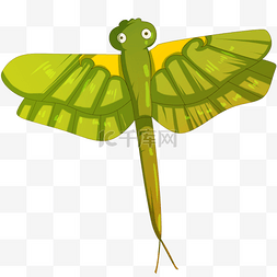 绿色蜻蜓图片_绿色的蜻蜓风筝筝插画
