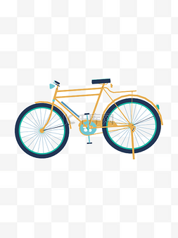 简约扁平卡通中小学生开学自行车