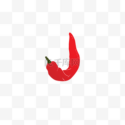 红色简约矢量图图片_简约食物辣椒卡通食物