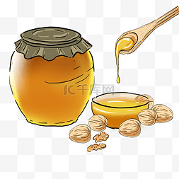 蜂蜜主图1图片_手绘秋季养生蜂蜜核桃