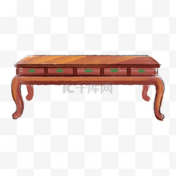桌子古代桌子图片_手绘复古桌子插画