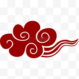 红色国风海报图片_红色祥云纹传统纹样