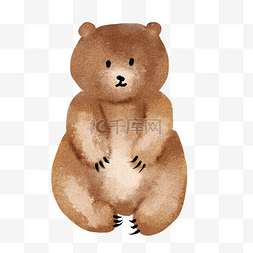 棕色的动物图片_手绘棕色大狗熊