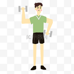 健身房卡设计图片_男生举哑铃健身运动