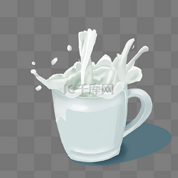白色飞溅的牛奶杯