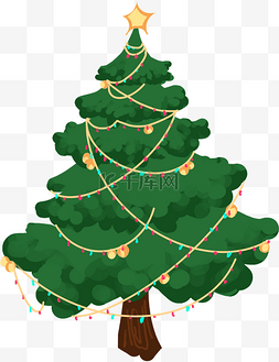 漂亮的圣诞节图片_手绘的圣诞树插画