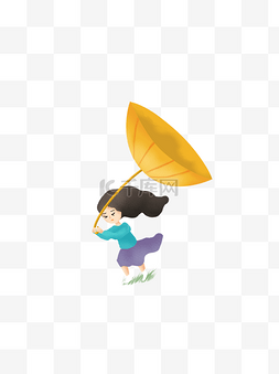 彩绘小女生图片_彩绘撑着伞的小女孩设计素材