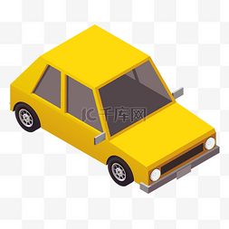 黄色系明亮小汽车免抠素材
