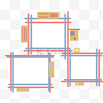 时尚的三个相框边框
