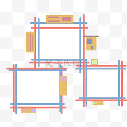 卡通边框时尚图片_时尚的三个相框边框