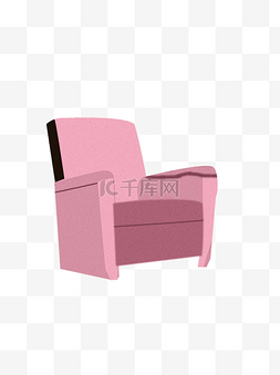 粉色沙发插画图片_一张粉色沙发插画设计可商用元素