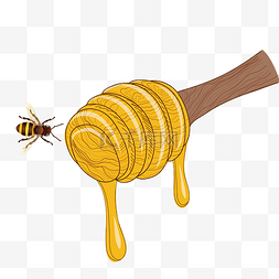 流动的蜂蜜图片_手绘蜂蜜矢量免抠图