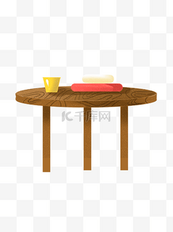 实木圆桌静物元素